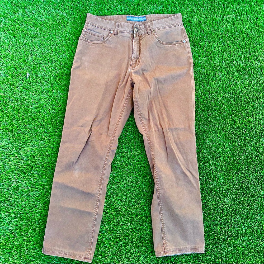 Vintage Wash Mens Brown Giorgio Relaxed Fit Jeans Pants